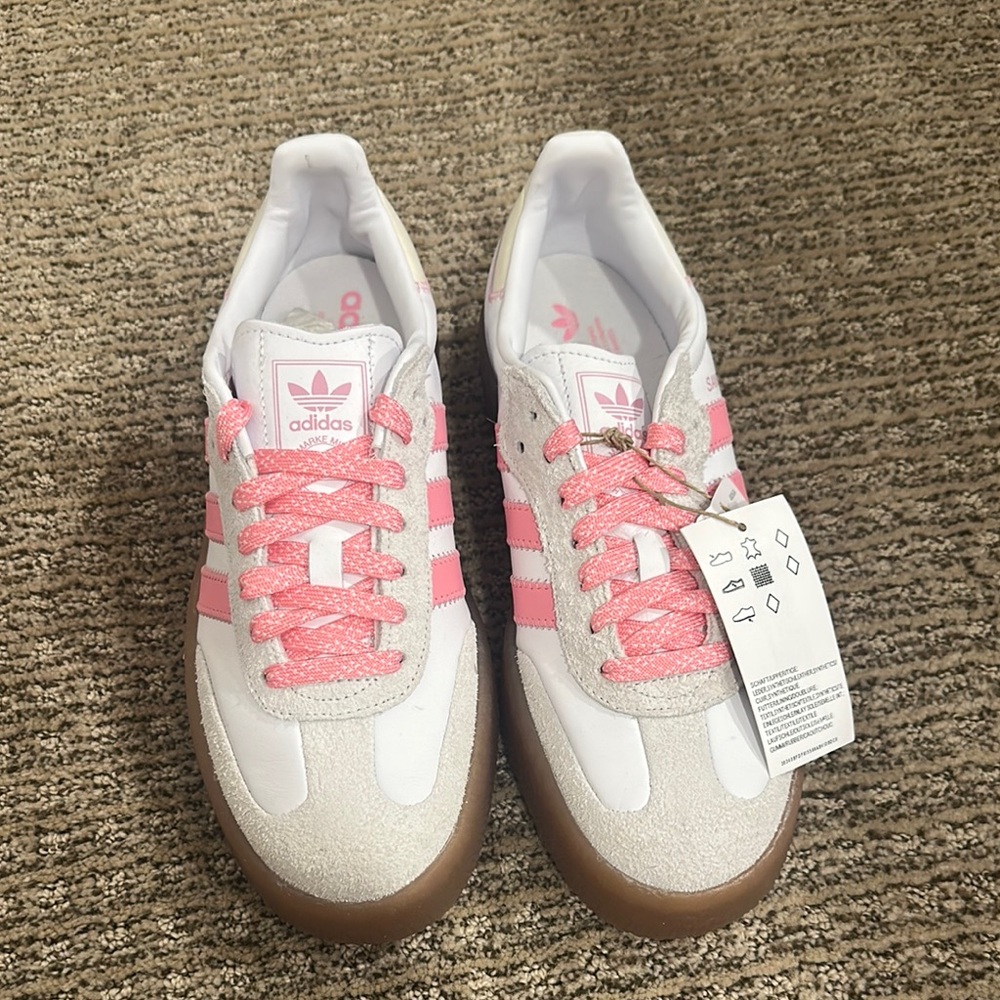 Adidas Sambae Valentine Pink and White Casual Sneakers